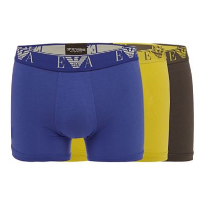 Emporio Armani Pack of three lime stretch cotton trunks